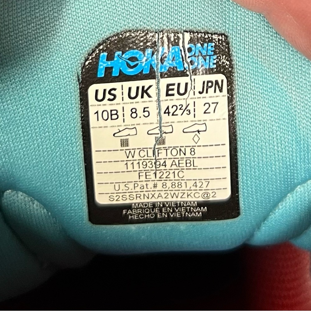 HOKA Women's Clifton 8 Running Shoes Size 10 - Picture 15 of 15